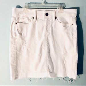 Loft white jean skirt